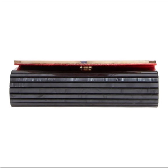 Kurt Geiger Black Clutch with Gold and Blue Eye Design - Picture 5 of 8